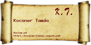 Kocsner Tamás névjegykártya